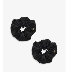 Anine Bing Black Leather Scrunchies
